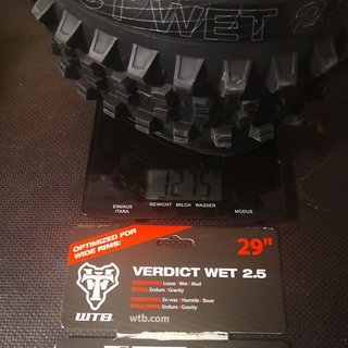 Gewicht WTB Reifen Verdict Wet light/high grip 29x2.5
