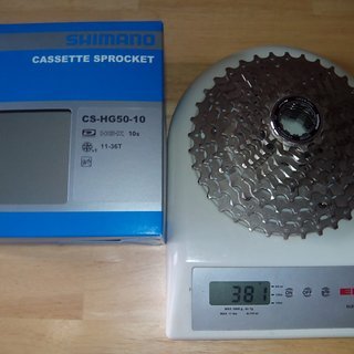Gewicht Shimano Kassette CS-HG50-10 10-fach, 11-36Z