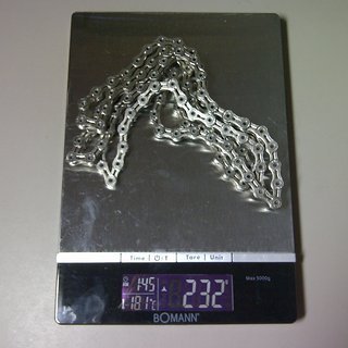 Gewicht KMC Chain Kette X 10 SL Silber 104 Glieder, 10-fach
