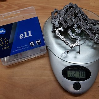 Gewicht KMC Chain Kette e11 EPT 122 Glieder 11-fach