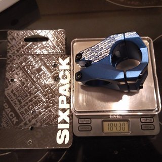 Gewicht Sixpack Vorbau Menace 31.8mm, 35mm, 0°