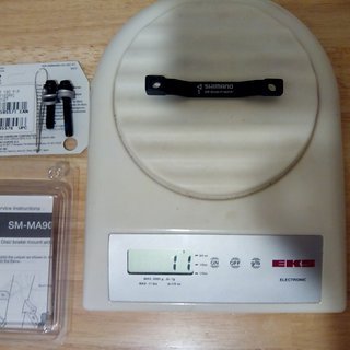 Gewicht Shimano Scheibenbremsadapter SM-MA90-F180P/P PM >> PM +20mm