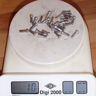 Gewicht Sapim Speichennippel Polyax Alu 28x, 2mm, 14mm