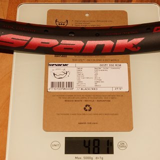 Gewicht Spank Felge OOZY 350 27.5"
