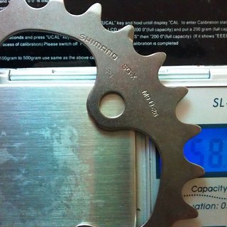 Gewicht Shimano Kettenblatt LX FC-M581 64mm, 26Z
