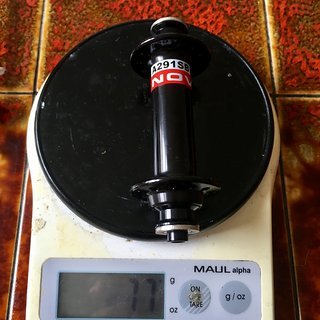 Gewicht Novatec Nabe A291-SB 100mm QR, 24h
