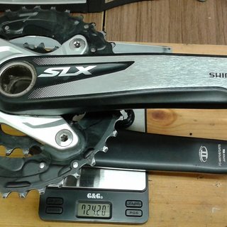 Gewicht Shimano Kurbelgarnitur SLX FC-M675 (tuned) 175mm, 22/38Z