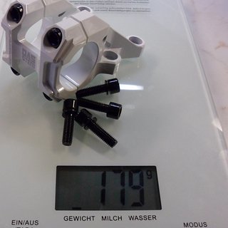 Gewicht Blackspire Vorbau DAS Stem 0° Rise 31.8mm, 45mm, 0°
