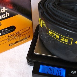 Gewicht Continental Schlauch MTB 26 SV/26x1.75-2.5"