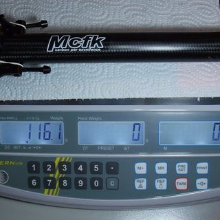Gewicht Mcfk Sattelstütze Sattelstütze gerade 31,6 x 350mm