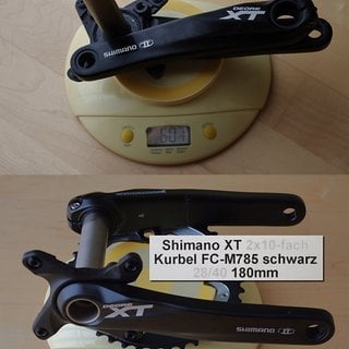 Gewicht Shimano Kurbel XT FC-M785 180mm, 68/73mm, HTII