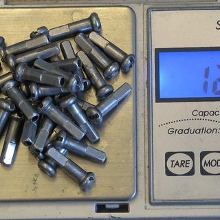 Gewicht DT Swiss Speichennippel Standard Aluminium 32x, 2mm, 16mm