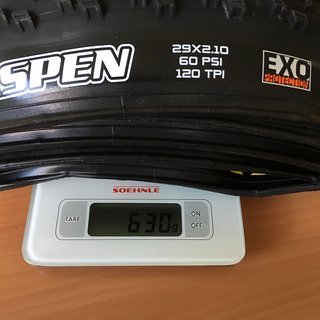 Gewicht Maxxis Reifen Aspen EXO TR 29x2.10 / 52-622