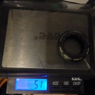 Gewicht Shimano Kassettenabschlussring XT CS-M8000 11Z