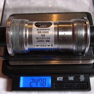 Gewicht Shimano Innenlager 105 BB-5500 Octalink, 68/109.5mm, BSA