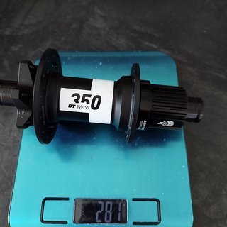 Gewicht DT Swiss Nabe 350 Microspline 148 X 12mm, 28 Loch