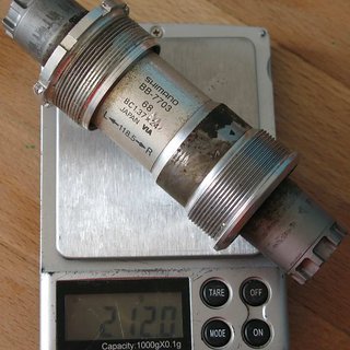 Gewicht Shimano Innenlager Dura Ace BB-7703 Octalink1, 68/118.5mm, BSA