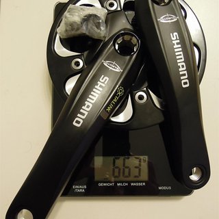 Gewicht Shimano Kurbelgarnitur Deore FC-M521 (tuned) 175mm, 38Z/Bash