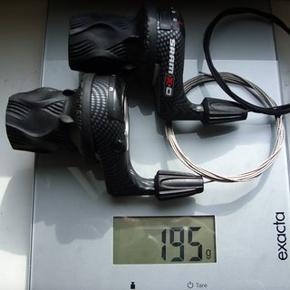 Gewicht SRAM Drehschaltgriff X0 3x9-fach