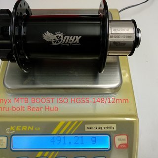 Gewicht Onyx Racing Products Nabe Onyx MTB BOOST ISO HGSS-148/12mm Thru-bolt Rear Hub 148/12mm