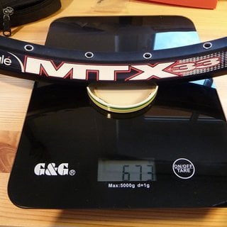 Gewicht SunRingle Felge MTX 33 26", 36 L