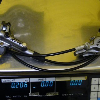 Gewicht Shimano Scheibenbremse XTR BR-M987 HR 1700mm