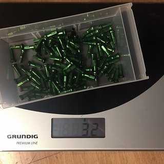 Gewicht Sapim Speichennippel Polyax Alu Grün 14/2mm