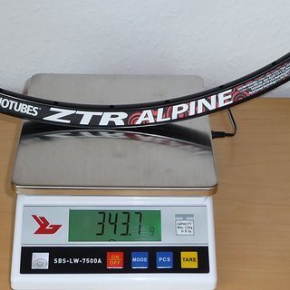 Gewicht Notubes Felge ZTR Alpine 26", 559x20, 32 L