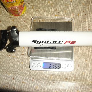 Gewicht Syntace Sattelstütze P6 Carbon 34,9 x 300mm