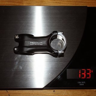 Gewicht Procraft Vorbau Ahead 31.8 II short 31.8mm, 70mm, 5°