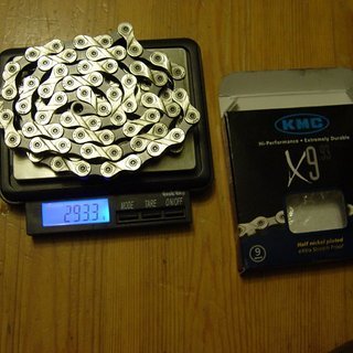 Gewicht KMC Chain Kette X 9 - 93 114 Glieder, 9-fach