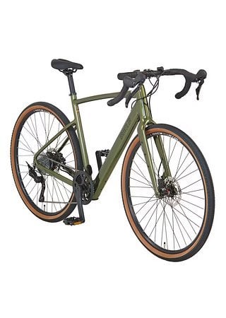 Prophete Graveler 1.0 Speed ist ein E-Gravelbike mit schlankem Design und schickem Aluminiumrahmen.