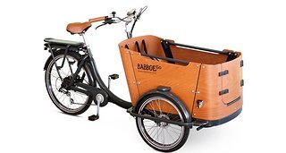 Mit dem Babboe Curve schafft es ein dreirädriges Lastenrad für den Transport von bis zu vier Kindern auf den dritten Platz.