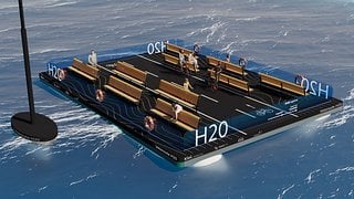 Zukunftsvision: Eine autonome Fähre soll Radfahrende über die Kieler Förde schippern.